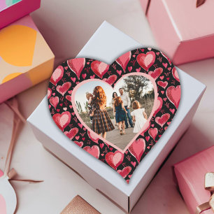 Red Heart Pattern Foto Valentijn day Hart Sticker