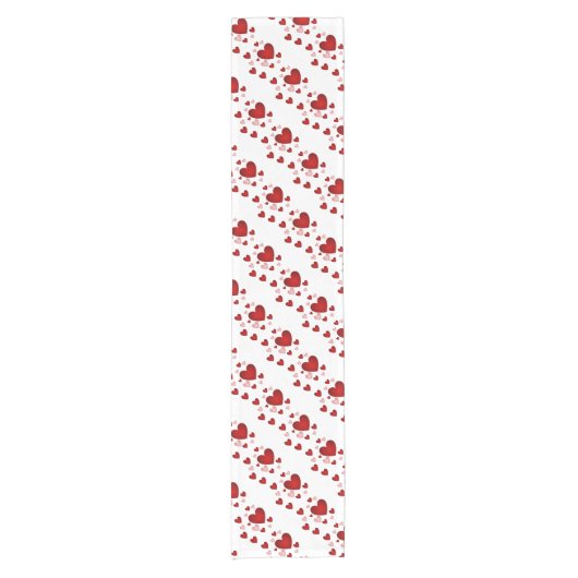 Red Heart Pattern Korte Tafelloper (Voorkant)
