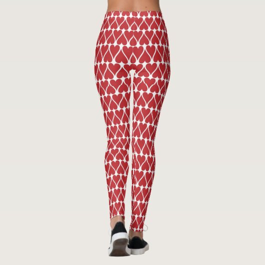 Red Heart Pattern Leggings (Achterkant)