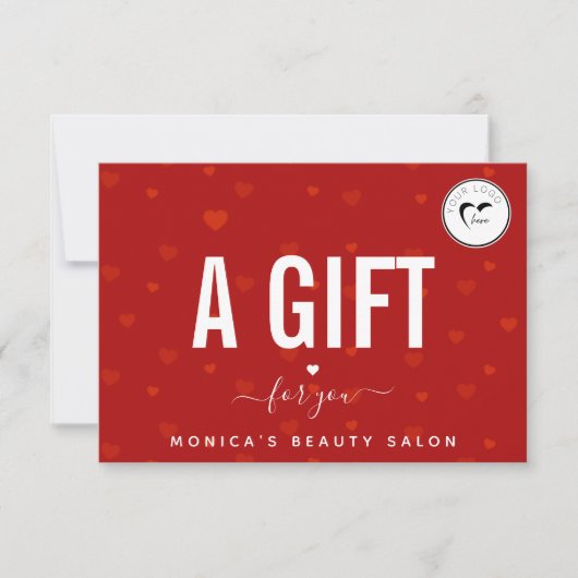 Red Heart Pattern & Logo Romantic (Voorkant)