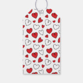 Red Heart Pattern Love Doodles Wedding Gift Labels Cadeaulabel (Achterkant)