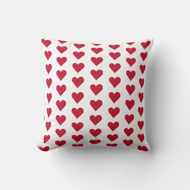 Red Heart Pattern Love Graphic Kussen (Voorkant)