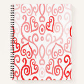 Red Heart Pattern Notitieboek (Voorkant)