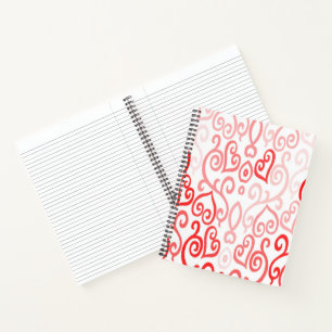 Red Heart Pattern Notitieboek