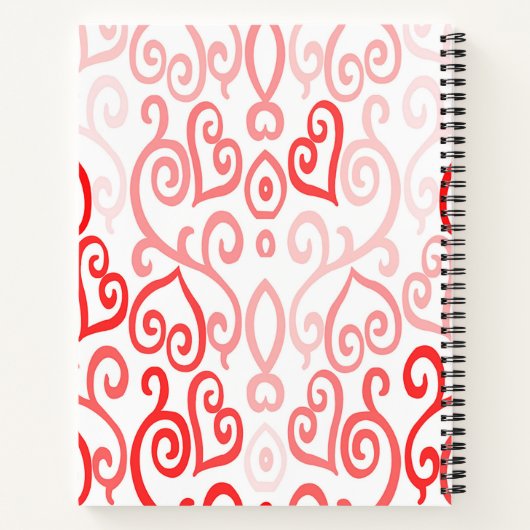 Red Heart Pattern Notitieboek (Achterkant)