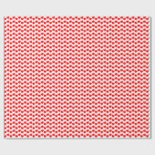 Red Heart Pattern op White Wrapping Paper Cadeaupapier (Vlak)