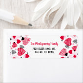 Red Heart Pattern Persoonlijke Valentijn Etiket (Insitu)