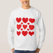Red Heart Pattern - Romantische Valentijn's Day T- T-shirt (Voorkant)