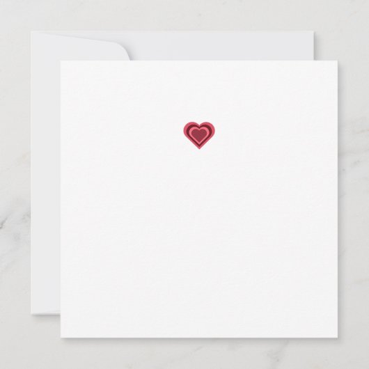 Red Heart Pattern Save The Date (Achterkant)