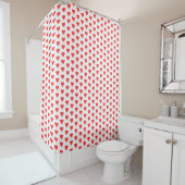 Red Heart Pattern Shower Curtain Douchegordijn (In situ)