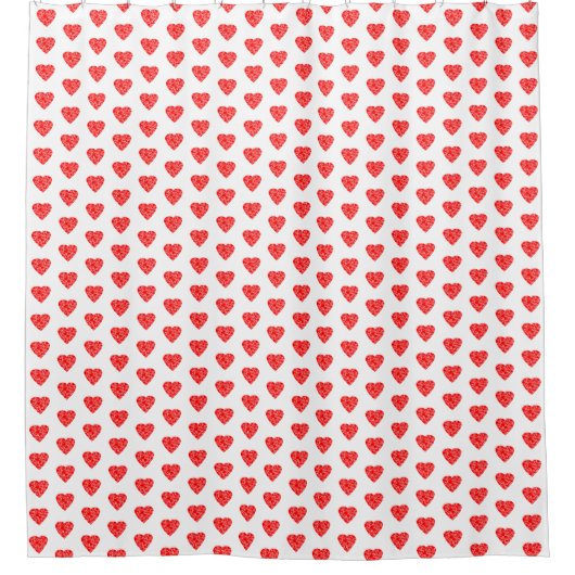 Red Heart Pattern Shower Curtain Douchegordijn (Voorkant)
