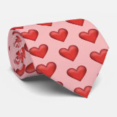 Red Heart Pattern Stropdas (Opgerold)