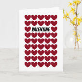 Red Heart Pattern, Valentijnsdag Kaart (Gele Bloem)