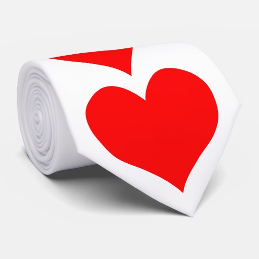 Red Heart Pattern Valentijnsdag Stropdas (Opgerold)