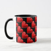 Red Heart Pattern Valentijnse Day Coffee Mok (Links)