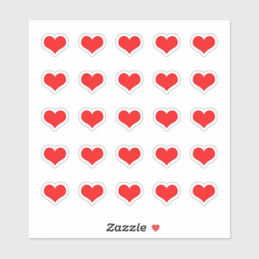 Red Heart Pattern Weddings Valentijnse Birthdays Sticker (Vel)