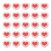 Red Heart Pattern Weddings Valentijnse Birthdays Sticker (Voorkant)