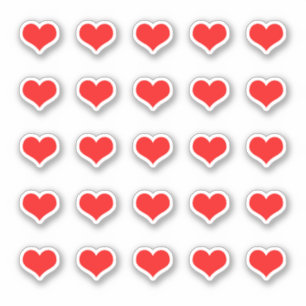 Red Heart Pattern Weddings Valentijnse Birthdays Sticker