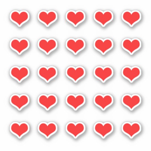 Red Heart Pattern Weddings Valentijnse Birthdays Sticker (Voorkant)