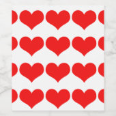 Red Heart Pattern Weddings Valentijnse Birthdays Wijn Etiket (Enkel label)