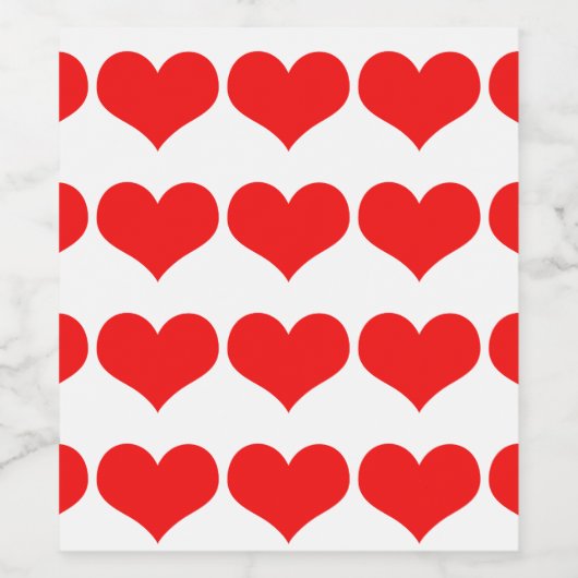 Red Heart Pattern Weddings Valentijnse Birthdays Wijn Etiket (Enkel label)