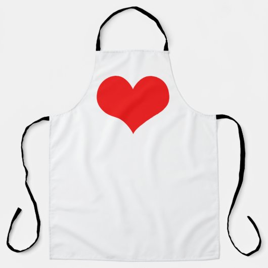 Red Heart Pattern White Modern Cute Gift 2023 Schort (Voorkant)