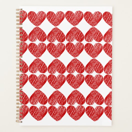 Red Heart Patterned Planner (Voorkant)