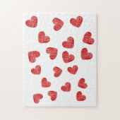 Red Heart Patterned Puzzle Legpuzzel (Verticaal)