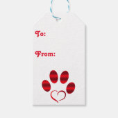Red Heart Paw Cadeaulabel (Voorkant)