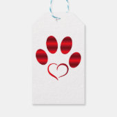 Red Heart Paw Cadeaulabel (Achterkant)