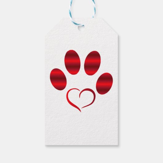 Red Heart Paw Cadeaulabel (Achterkant)