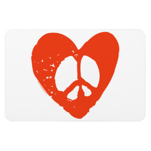 Red Heart Peace Sign Magneet
