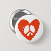 Red Heart Peace Sign Ronde Button 5,7 Cm (Voorkant /achterkant)