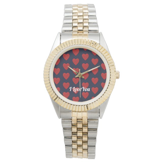 Red Heart, personaliseren Horloge (Voorkant)