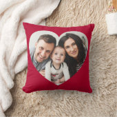 Red Heart Photo Cut Out Valentijnsdag Pillow Kussen (Deken)