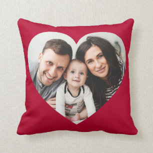 Red Heart Photo Cut Out Valentijnsdag Pillow Kussen