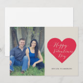 Red Heart Photo Valentijnsdag Flat Card Feestdagenkaart (Voorkant / Achterkant)