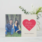 Red Heart Photo Valentijnsdag Flat Card Feestdagenkaart (Staand voorkant)
