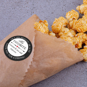 Red Heart Pijpt Zijn Favoriete Wedding Snoep Favor Ronde Sticker