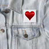 Red Heart Pin Vierkante Button 5,1 Cm (In situ)