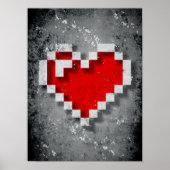 Red Heart Pixel Poster (Voorkant)