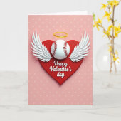 Red Heart Polka Dots Card Kaart (Gele Bloem)