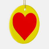 Red Heart Pop Art Keramisch Ornament (Rechts)