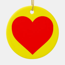 Red Heart Pop Art Keramisch Ornament