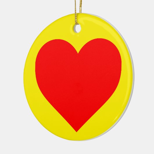 Red Heart Pop Art Keramisch Ornament (Links)