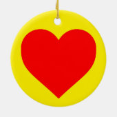 Red Heart Pop Art Keramisch Ornament (Achterkant)
