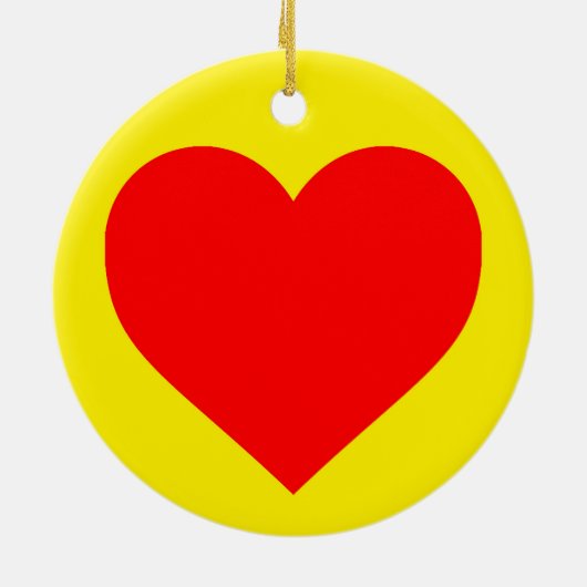 Red Heart Pop Art Keramisch Ornament (Achterkant)