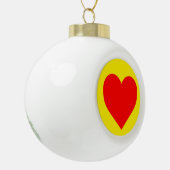 Red Heart Pop Art Keramische Bal Ornament (Links)