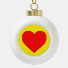 Red Heart Pop Art Keramische Bal Ornament