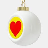 Red Heart Pop Art Keramische Bal Ornament (Rechts)